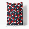 Cozy Christmas Throw Blanket Santa Claus Pattern Reversible Flannel Warm Soft Bedspread Holiday Decor Gift Festive Home Textile