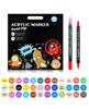 TOMSING Acrylic Marker Pen for Painting On Plastic and for Handmade Crafts 36-Color Set, Water-Resistant, Boards, Fabric, Bags, Ceramic, Stone,