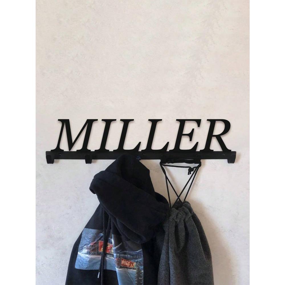 Custom Metal Name Hook Black Wall Mounted Holder Towel Rack Key Hanger Storage Bedroom Entryway Decor