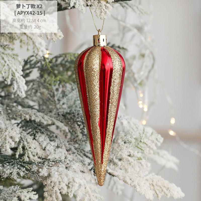 2Pcs Christmas Tree Decorations Santa Claus Ice Cream Snowman House Star Crutch Boots Ornaments Christmas Ornaments Pendant