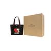 X Peanuts Canvas With Leather Portable Tote Bag, Shopping Bag, Tote Bag, Shoulder Bag Women's Black 6172-IMA47
