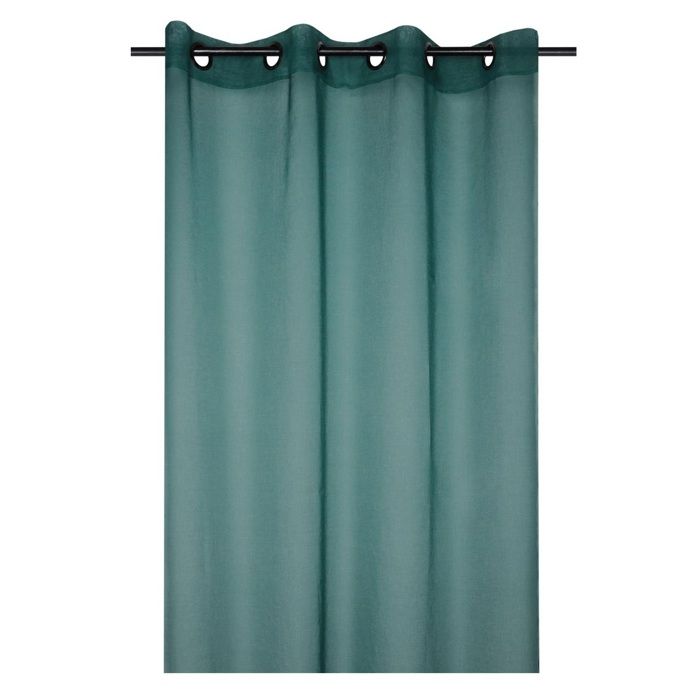 Voilage - Mona - 135 x 260 cm - Vert émeraude - Œillets métalliques