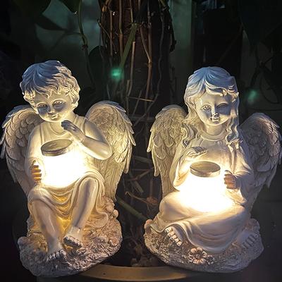 Garden Statues Angel Solar Light,Outdoors Balcony Lights for Garden Decor,Fence Lawn Landscape Lamp Stake