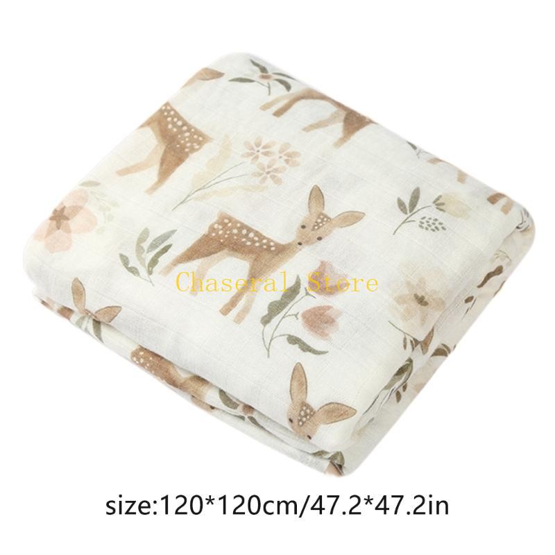 E7Ce Cartoon Print Baby Swaddles Lovely  Snugly Wrap Bamboo Cotton For Newborns
