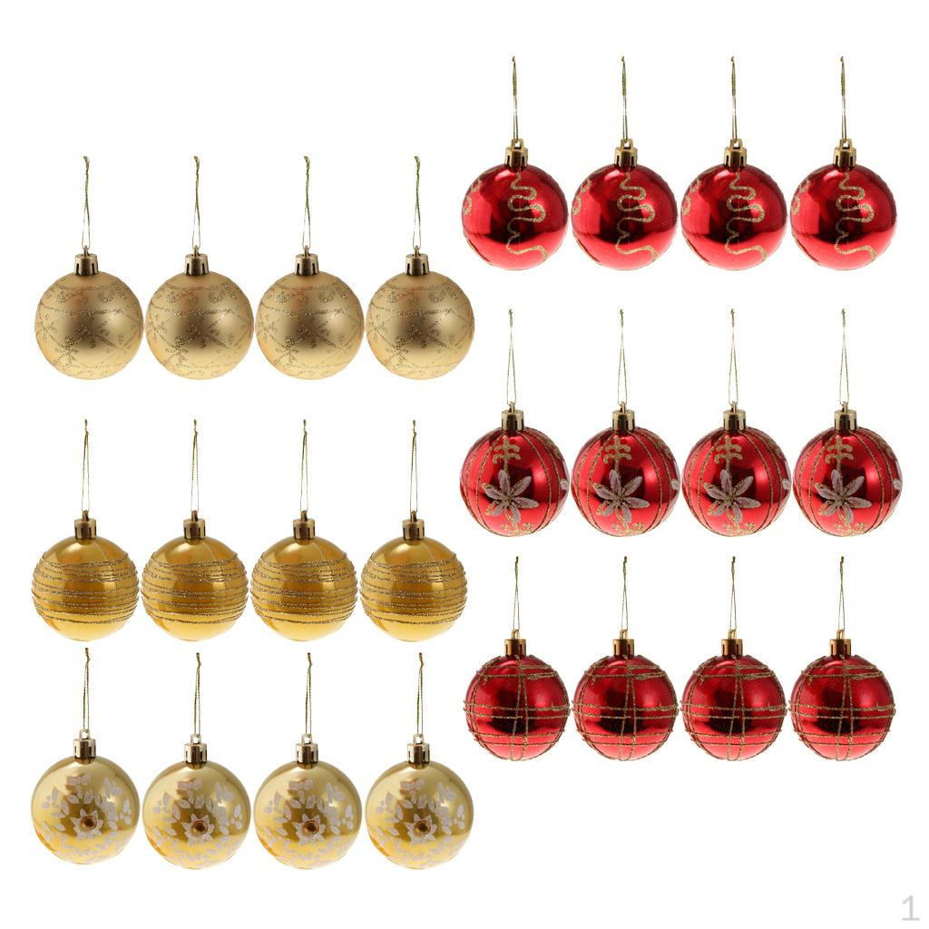 24 Pack Christmas Balls Ornaments Baubles Shatterproof Tree Decoration