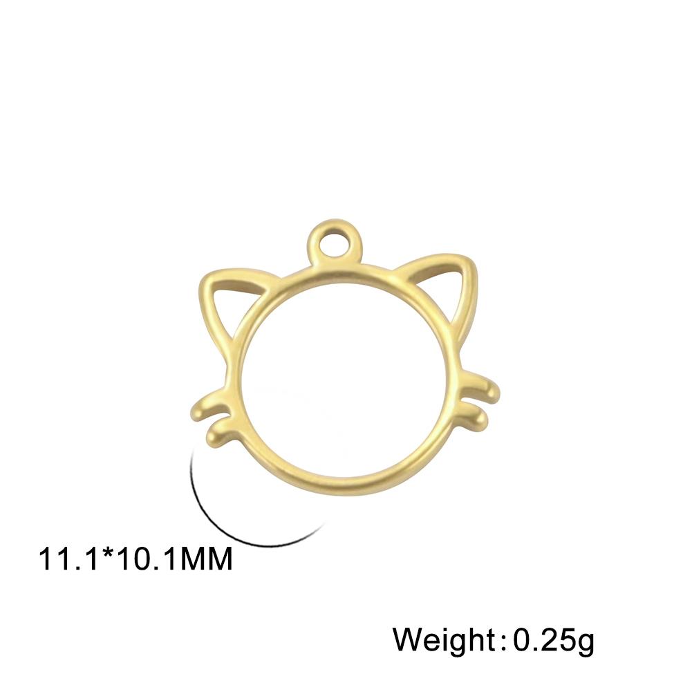 5pcs/lot Stainless Steel Pendants for Earring Necklace Bracelet Jewelry Making Cat Dog Bird Sun Moon Pentacle Gold Charms