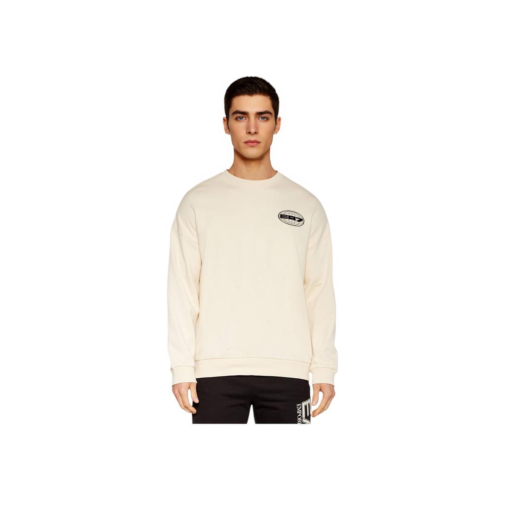 Emporio Armani Letter Round Neck Long Sleeve Sweatshirt Men sweatshirt Beige 7M000013-AF10432-BEIGE