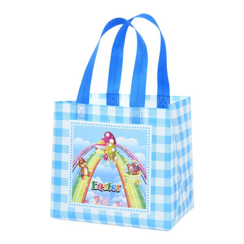 Easter Gift Bags Cute Rabbit Printed Candy Snack Tote Bag Non-Woven Egg Basket Non Woven Happy Easter Party Decoration Supplies