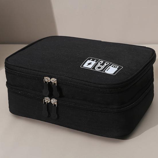 Bolsa de armazenamento de cabos Camada dupla Grande capacidade Gadget eletrônico portátil Organizador de viagem para casa