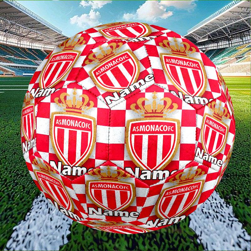 Custom Name Personalized AS Monaco Print Size 5 Soccer Ball Training & Match Football, for Team, Kicking, Gift for Football Enthusiasts