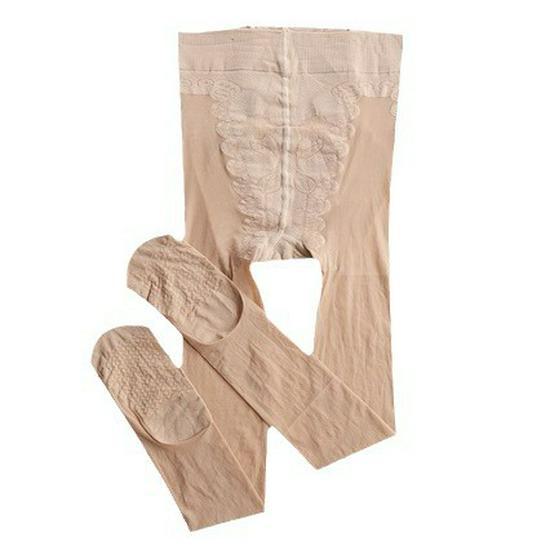 "Women's Flesh-Colored Butterfly Crotch Anti-Slip Thin Spandex Bikini Stockings"