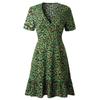 Womens Leopard Print  Dress Ladies Sexy Wrap Dress Clubwear Party Dress