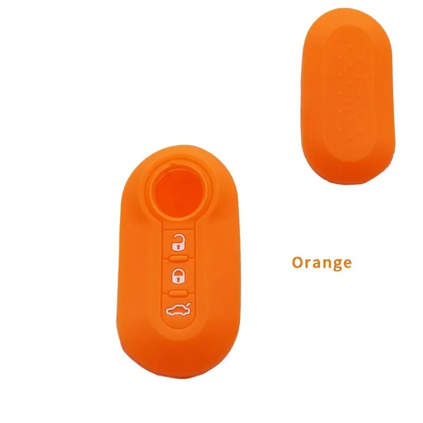 Xinyuexin 3 Buttons Silicone Car Key Case Cover for Fiat 500 Flip Folding Remote Key Shell for Fiat Punto Panda Car Accessories