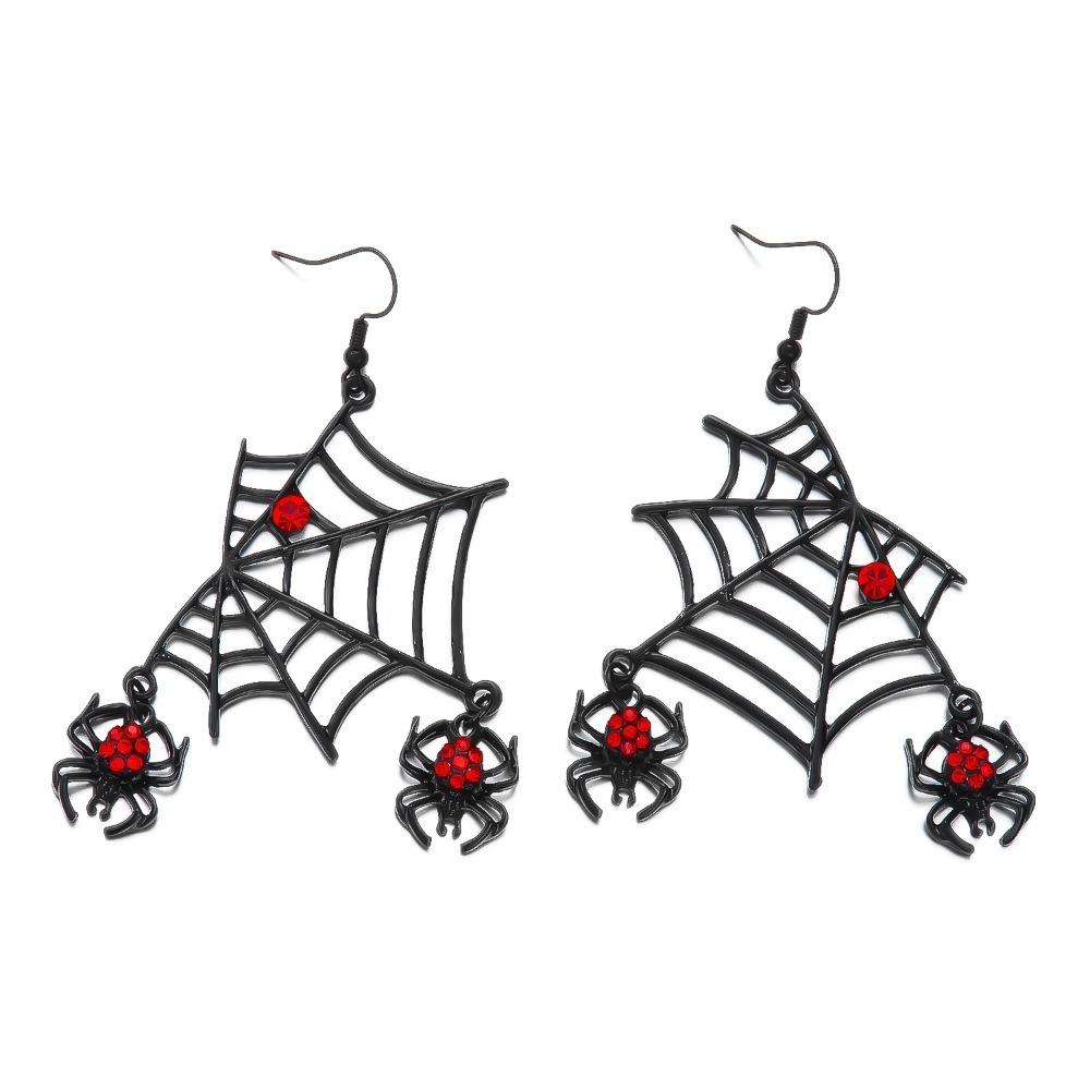 Ornate Halloween Spider Necklace Rhinestone Earring Necklace Set New Gothic Jewelry Set Cosplay