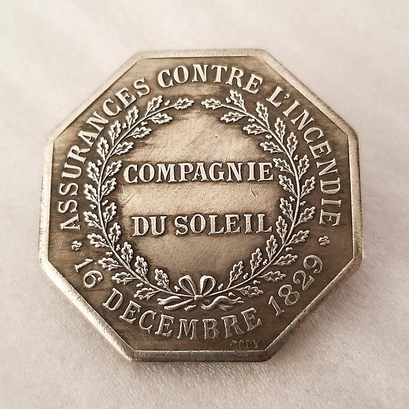 Octagonal Replica Commemorative Medal Made of Brass Material, 1829, Antique Handicraft