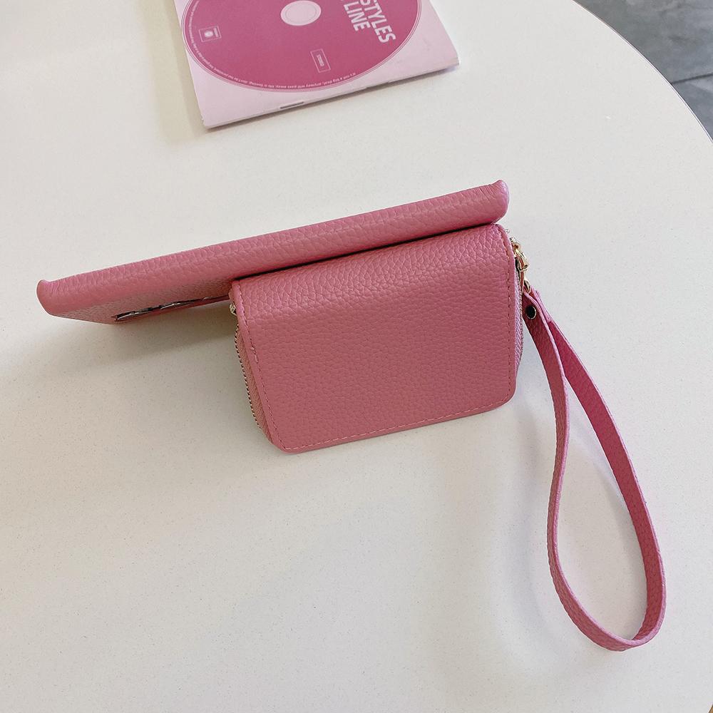 For Samsung Galaxy S25 Ultra Case Zipper Card Slots PU Leather Phone Back Cover with Wrist Strap