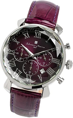 

Salvatore Marra Men s Multifaceted Chronograph Wristwatch, Purple, SM19104-SSPL