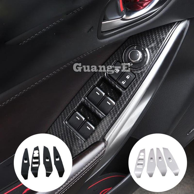 For Mazda6 Mazda 6 Atenza 2014 2015 2016 2017 2018 Car Sticker Door Window Glass Switch Panel Cover Trim Lift Frame Armrest
