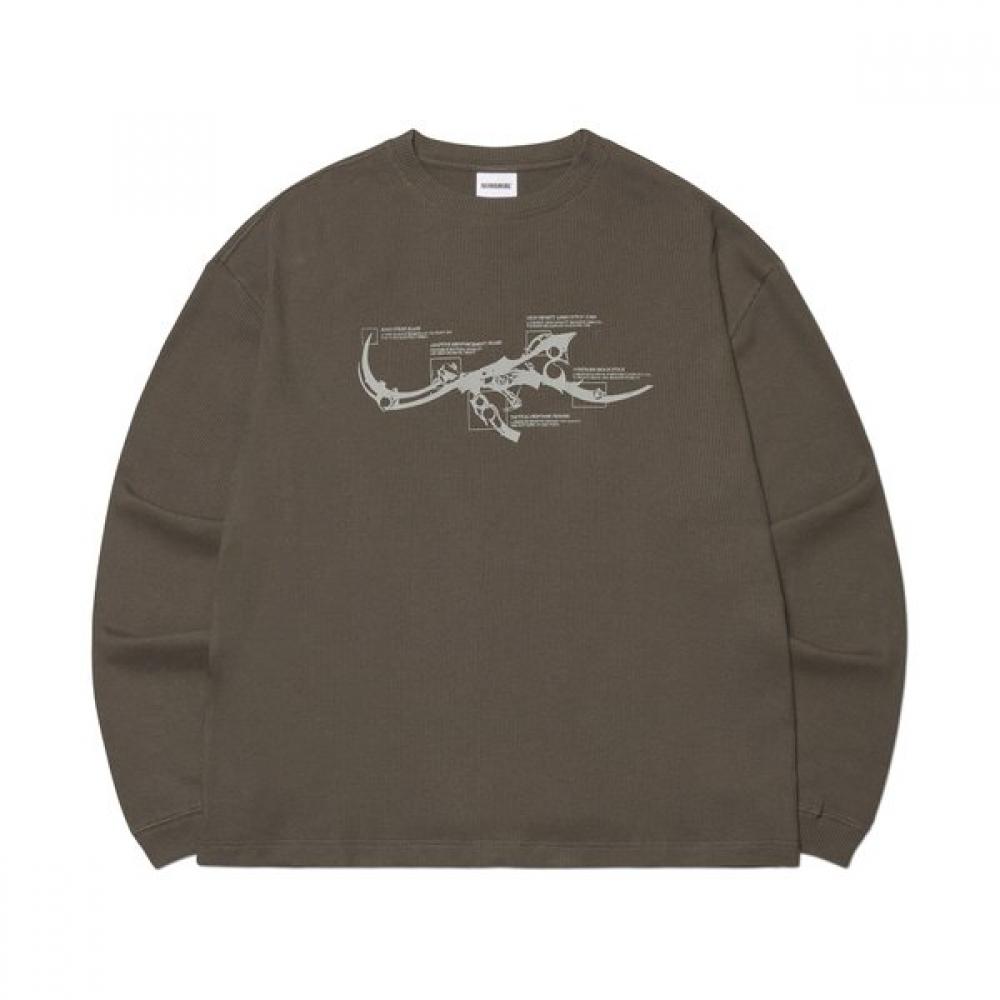 Nomanual Nm Rifle Waffle Long Sleeve Tee   Charcoal M