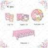 Girl Unicorn Birthday Party Decoration Disposable Tableware Paper Plate Cup Tablecloth Unicorn Theme Birthday Party Decor Suppl