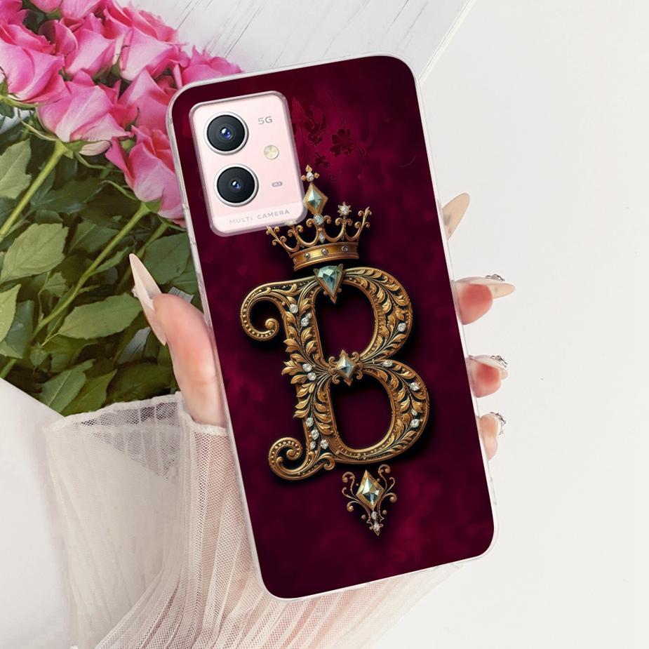 Fo Vivo Y55 5G Case V2127 V2154 Cute Crown Letters Cover Soft Slim Phone Case For Vivo Y33s 5G Y 55 VivoY75 5G V2142 Fundas Bags