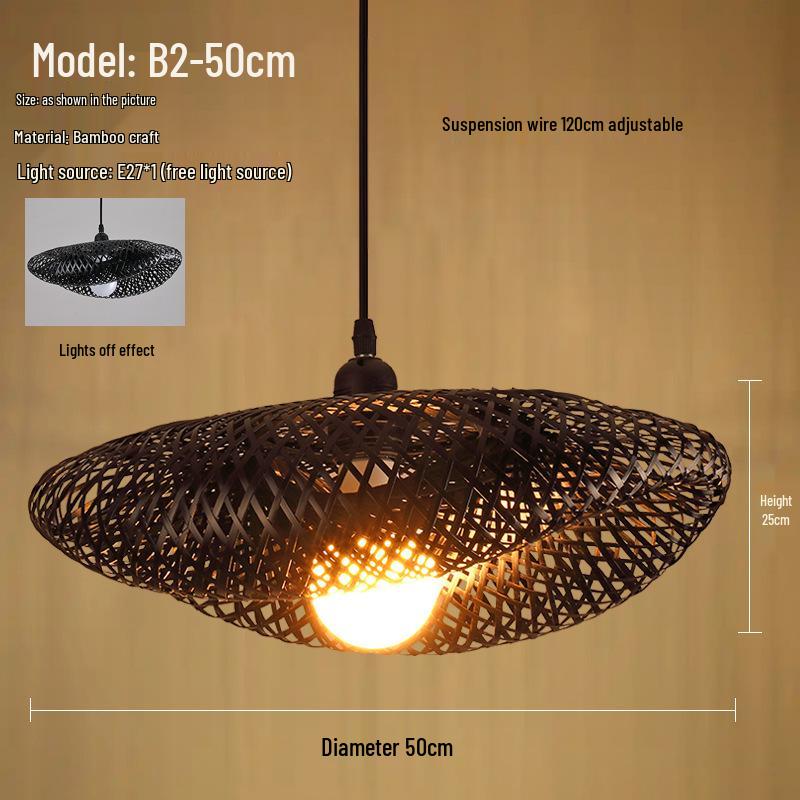 Bamboo Zen Pendant Light: Artistic Bamboo Weave Lantern for Tea Rooms and Tables