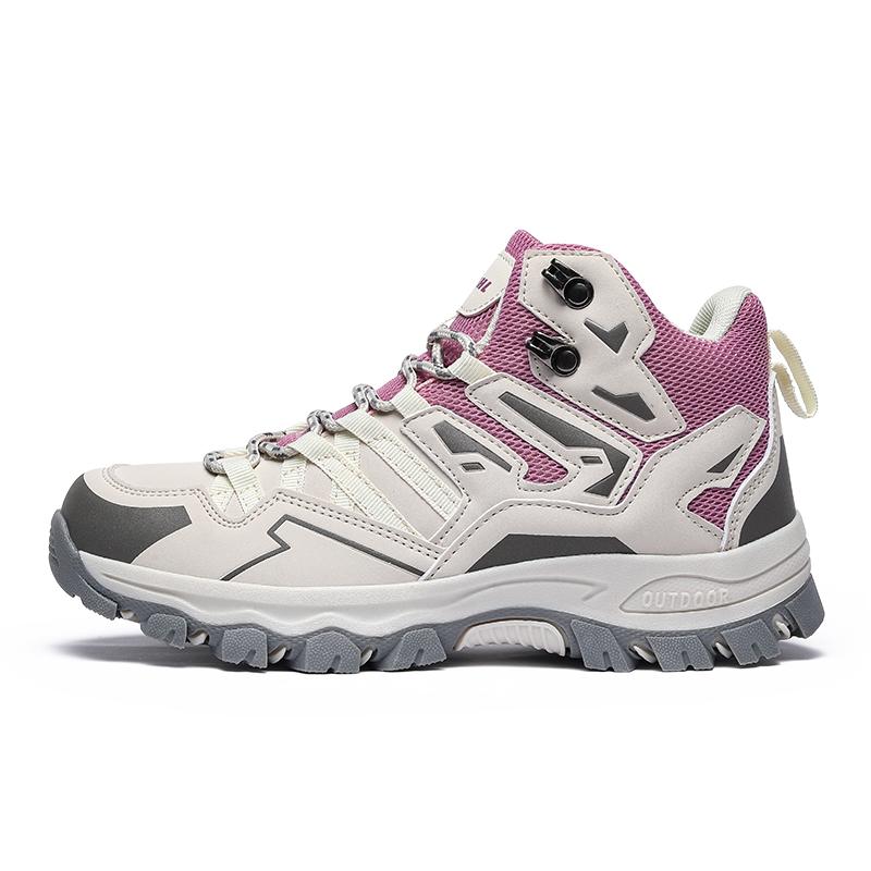 

Autumn/Winter High Help Couple Outdoor Mountaineering Shoes Anti Slip and Durable Sports Shoes Men s Mountaineering Boots 40 фіолетовий/сірий колір