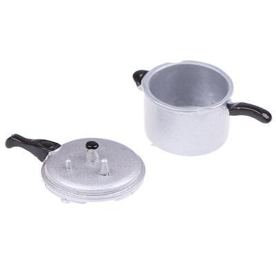 1:12 Miniature Food Play Doll House Simulation Mini Kitchen Toys Pressure Cooker Ornament Soup Pot Ornament