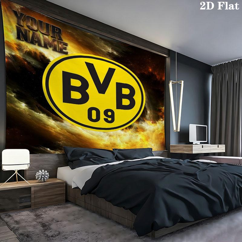 Borussia Custom Name Wall Tapestry Aesthetic Wall Hanging Printed Fabric Blanket Decorative Tapestries for Bedroom Living Room Home Decor
