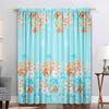 2PC Home Decoration Curtains With Large Green Flowers And Rod Pockets, Kitchen,Coffee Shop, Living Room, Balcony, Garden