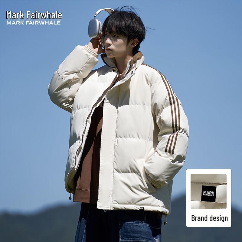 Mark Fairwhale Unisex Side Stripe Stand Collar Puffer Jacket