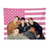 Tapiz de Bandera Americana Rosa Santos Bravos Colgante de Pared de Banda de Chicos Decoración para Dormitorio Sala de Estar Dormitorio Regalo Perfecto para Fans