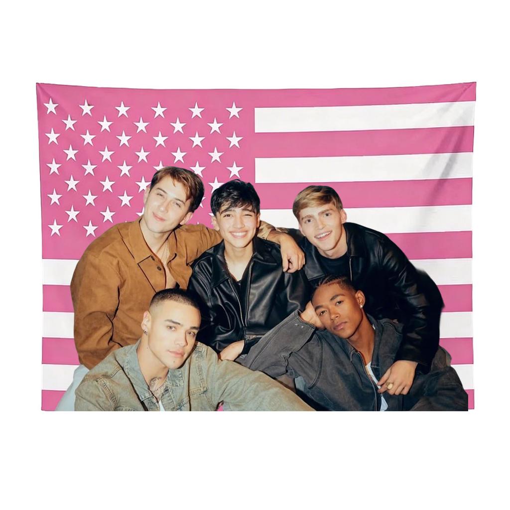 Tapiz de Bandera Americana Rosa Santos Bravos Colgante de Pared de Banda de Chicos Decoración para Dormitorio Sala de Estar Dormitorio Regalo Perfecto para Fans