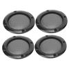 2" Metal Glossy Audio Speaker Cover, 4 Pcs Audio Speaker Grille Protective Decorative Audio Speaker Mesh Grille (Black)