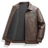 Slim-fit locomotive men's leather jacket spring and autumn lapel collar large size youth windproof trendy leather jacket men