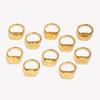 E.B.belle Engrave Jewelry Gift Minimalist Letter Word Suqare Stainless Steel Ring Water Resistant Gold Ring Plated For Women
