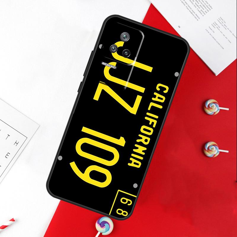 License Plate Number Cover For Xiaomi 13T 11T 12T 14T Pro 13 14 15 Ultra POCO X7 Pro X3 X5 X6 F5 F6 M6 Pro Case