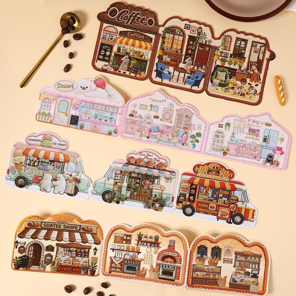 Tiny Treasure Shop Series Vintage Coffee Bread Flower Landscape Sticker Creative DIY Journal Material Collage Stationery