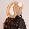 Looping Ears Rabbit Hat for Women with Furry Pullover Hat Showing Face Small Ear Protection Bag Head Hat Thickened Lei Feng Hat Trendy