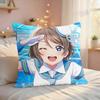 LLove Live School Idol Cushion Cover Silky Short Plush Invisible Zipper Dustproof Sofa Pillow Case For Home Decor