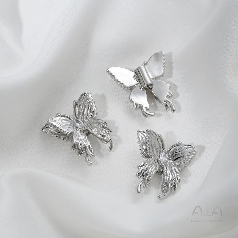 14K Gold-filled 3D Double-layer Butterfly Spacer Pendant for DIY Pearl Bracelet & Necklace Jewelry