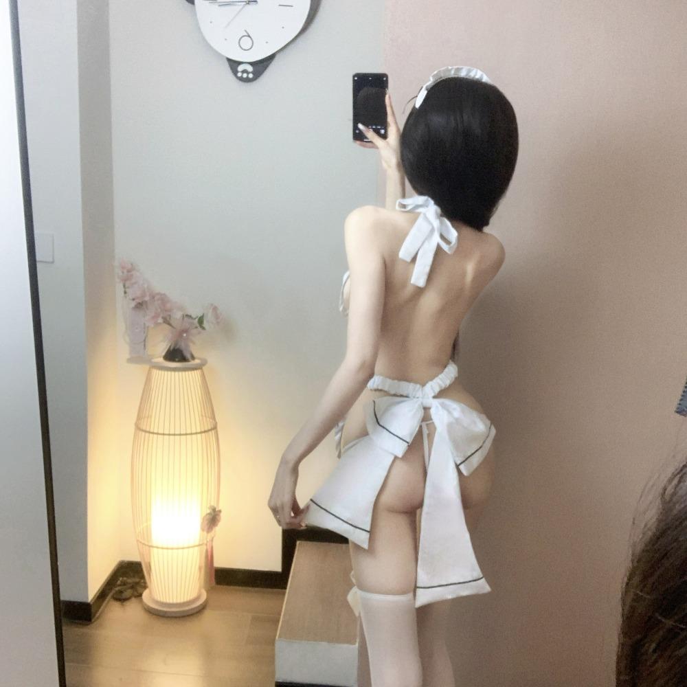 Sexy Lingerie Sexy Heart Maid Outfit Hot Strap Apron Role Play Maid Uniform Set