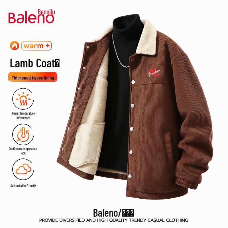 Baleno Men s Heavyweight Fleece-Lined Corduroy Jacket L