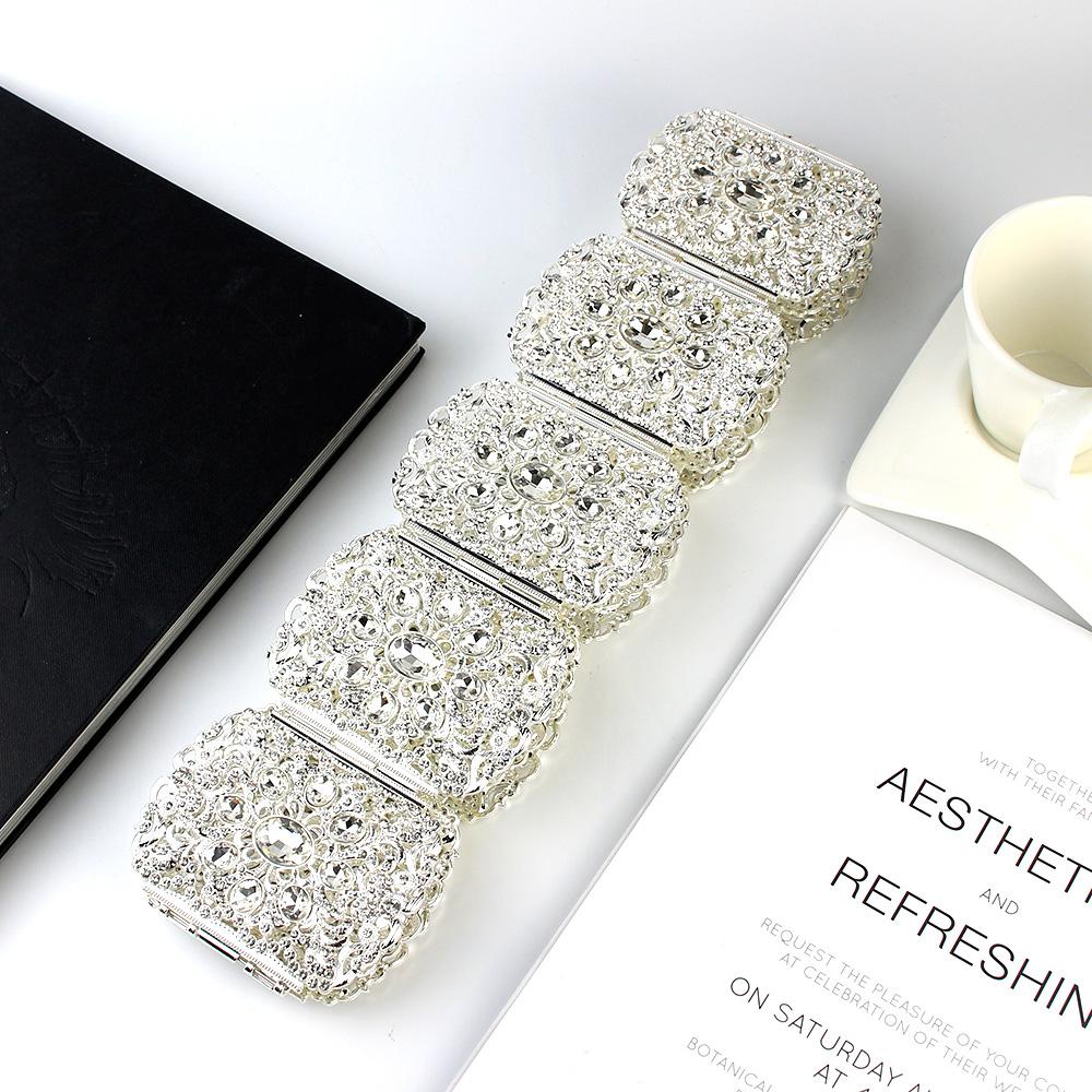 Gouden kleur grote kristallen riem dames bruiloft sieraden gewaad riem strass tailleband