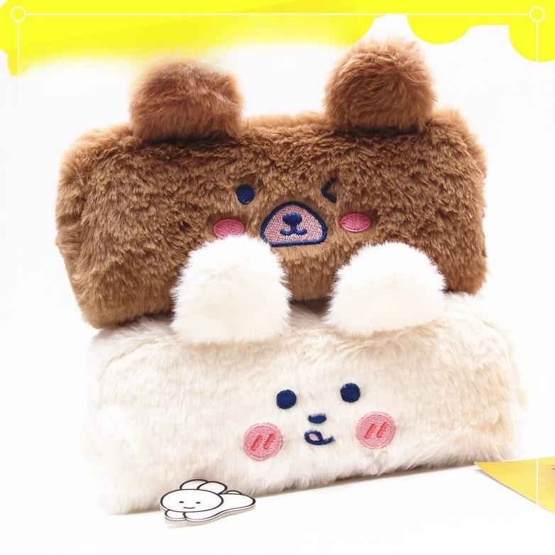 Plush Bear Adorable Pen Bag With Large Storage Space For Children Teens And