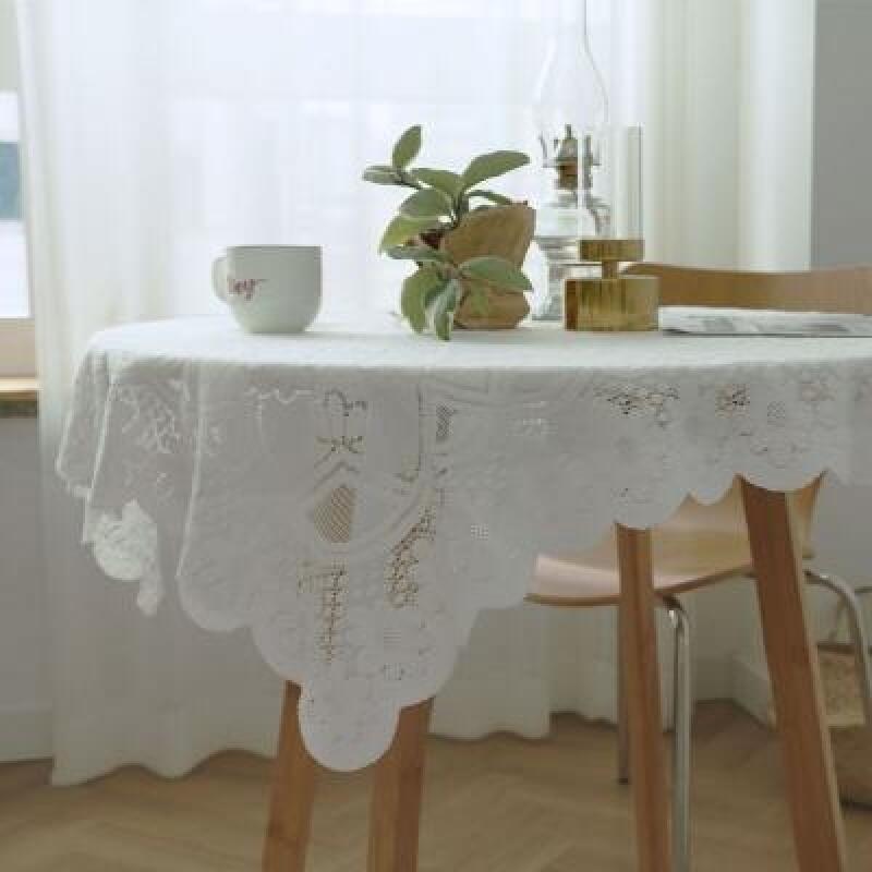 Emotional Lace Tablecloth (3 sizes) [Flower Vintage Embroidered Table Mat] 60*60