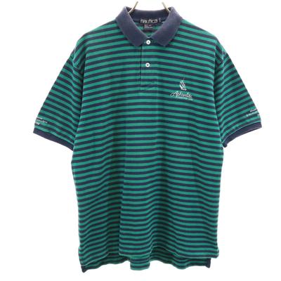 90er Jahre Made in Japan Altes Bordmuster Kurzarm Poloshirt Rehbraun Herren Gebraucht
