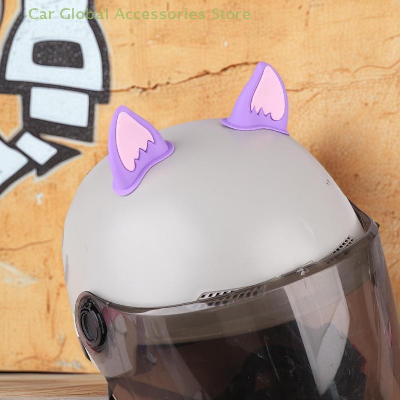 Adhesive Cat Ear Add-Ons for Motorcycle Helmets, Ideal for Biking, Scootering, Motorbiking, and Skateboarding