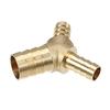 X AUTOHAUX Engine Hose Fitting Connector Y-Shaped Hose Fitting Reducer Universal 16-10-10mm 3 Way for Fuel Air Water Gas Oil Pipe Brass Gold
