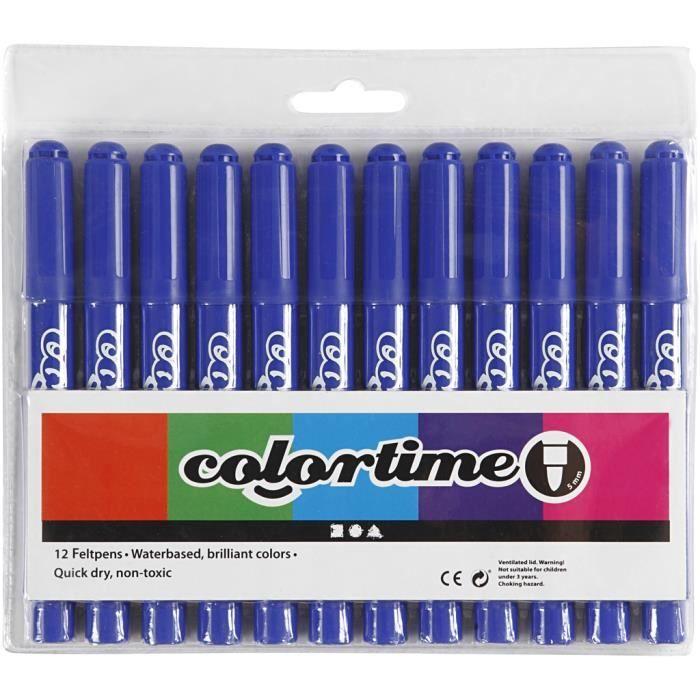 Marqueurs - COLORTIME - Réf 37333 - Couleurs très couvrantes - Sèchent rapidement - Capuchons ventilés